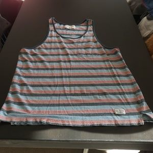 Blue, red and black tank top